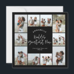 Mum Schwarz elegante moderne minimale Foto Collage Einladung<br><div class="desc">Weltbest Mum Drehbuch elegante moderne minimale schwarz personalisierten Foto Collage einfache saubere Linien Mütter Tageskarte.</div>