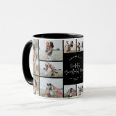 Mum Schwarz elegante moderne minimale Foto Collage Tasse (Vorderseite Links)