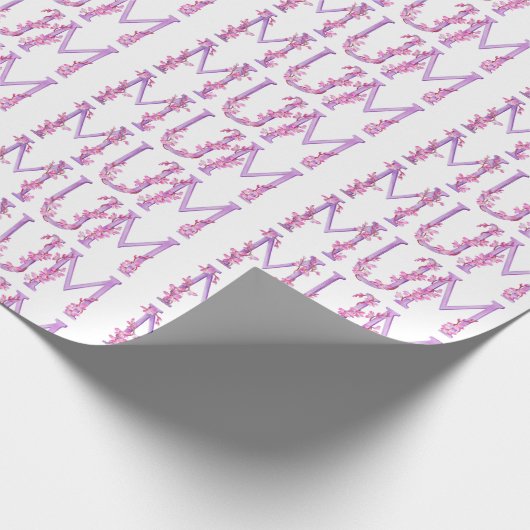 Mum text & orchid Aquarellkunst feiern Geschenkpapier (Ecke)