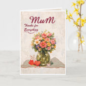 Mum Thanks for Everything Card Karte (Gelbe Blume)