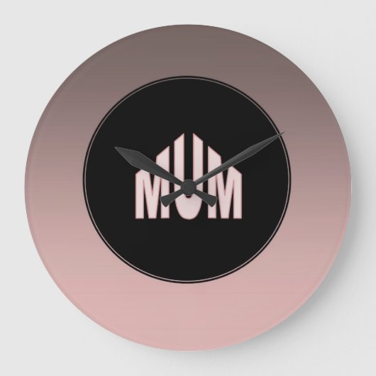 Mum Two Tone Große Wanduhr (Vorderseite)