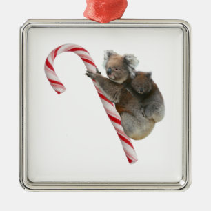 Mum und Joey Koala Candy Cane Weihnachten Ornament Aus Metall