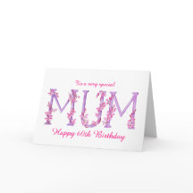 Mum watercolor Orchid Custom 60. Geburtstagskarte