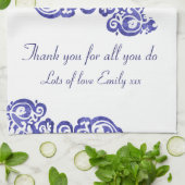 Mum we Liebe you blue & white Küchentücher (Gefaltet)