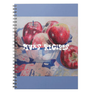 Mumas Rezepte Roter Apfel Frucht Aquarell Notizbuc Notizblock