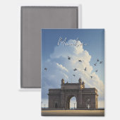 Mumbai Gateway of India Souvenir Magnet (Vorderseite/Rückseite)