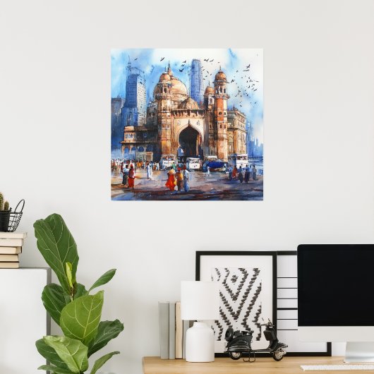 Mumbai in India Poster (Heimbüro)
