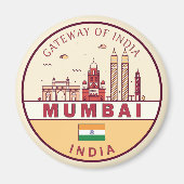 Mumbai India City Skyline Emblem Magnet (Vorne)