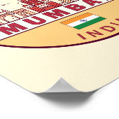 Mumbai India City Skyline Emblem Poster (Ecke)