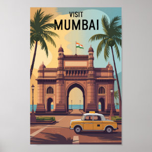 Mumbai India Gateway India Illustration Travel Poster