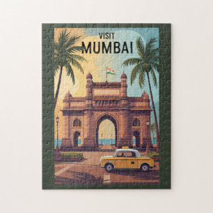 Mumbai India Gateway India Illustration Travel Puzzle