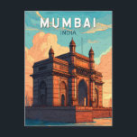 Mumbai India Illustration Travel Art Vintag Postkarte<br><div class="desc">Mumbai Retro Vektor-Reise-Design. Vom ikonischen Gateway Indiens zur Energie von Bollywood und Marine Drive,  Mumbai Impulsen mit Kultur,  Handel und Kreativität.</div>