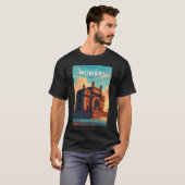 Mumbai India Illustration Travel Art Vintag T-Shirt (Vorne ganz)