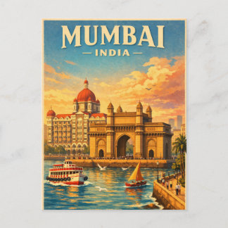 Mumbai, Indien, in einem klassischen Retro-Look Postkarte