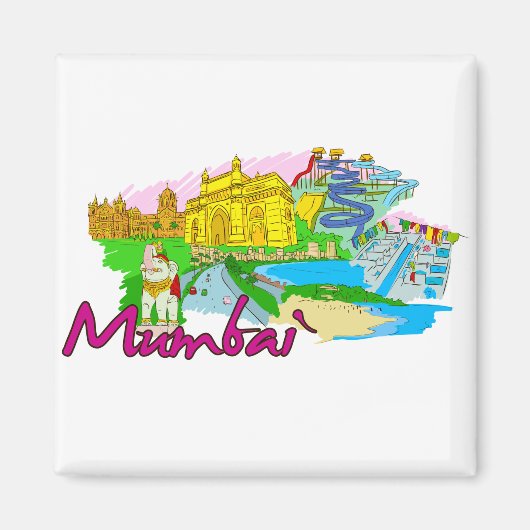 Mumbai - Indien.png Magnet (Vorne)