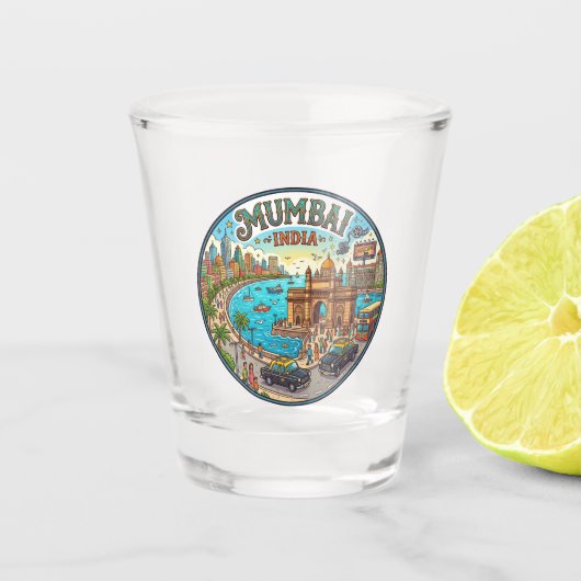 Mumbai Indien Schnapsglas (Vorderseite)