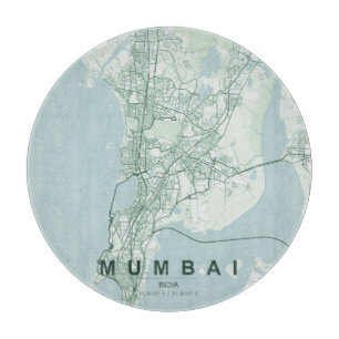 Mumbai Indien Stadtplan Minimal Design Schneidebrett