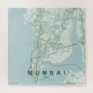 Mumbai Indien Stadtplan Minimales Design Puzzle