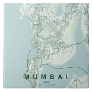 Mumbai Indien Stadtplan Minimalistisches Design Fliese