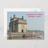 Mumbai Indien Vintag Tourismus Reisen hinzufügen Postkarte (Vorne/Hinten)