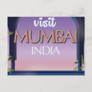 Mumbai Indien Vintage Reiseposter Postkarte
