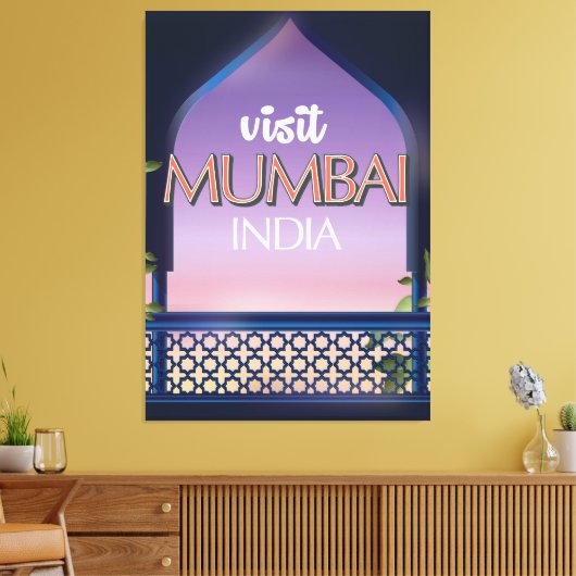 Mumbai Indien Vintages Reiseplakat Leinwanddruck (Insitu (Wohnzimmer))