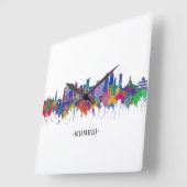 Mumbai Maharashtra Skyline Quadratische Wanduhr (Winkel)
