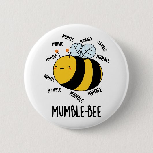 Mumble Bee Funny Insect Pub Button (Vorderseite)