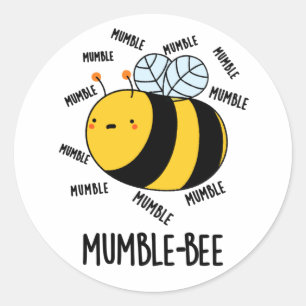 Mumble Bee Funny Insect Pub Runder Aufkleber