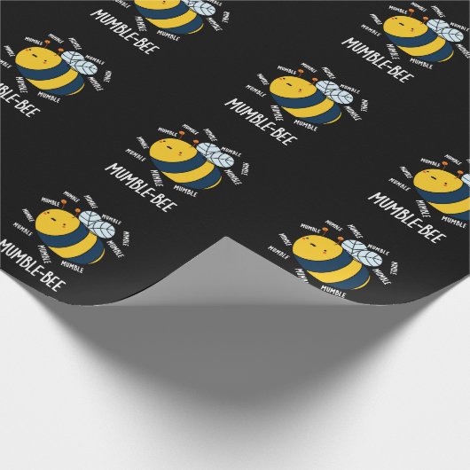 Mumble Bee Funny Insect Pun Dark BG Geschenkpapier (Ecke)