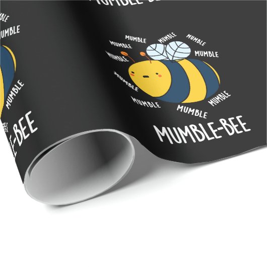 Mumble Bee Funny Insect Pun Dark BG Geschenkpapier (Rolleneckpunkt)