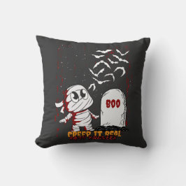Mumie am Grab Boo Halloween Kissen