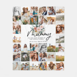 Mumie Geschenk mehrere Fotos schöne Blumen Fleecedecke