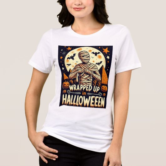 Mumie zu Halloween im Shirt (Vorderseite)