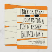 Mumified Halloween in Pumpkin-Party Einladung (Vorne/Hinten)