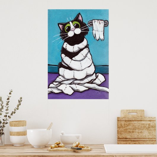 Mumified - Whimsical Cat Print Poster (Küche)