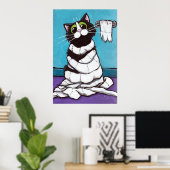 Mumified - Whimsical Cat Print Poster (Heimbüro)