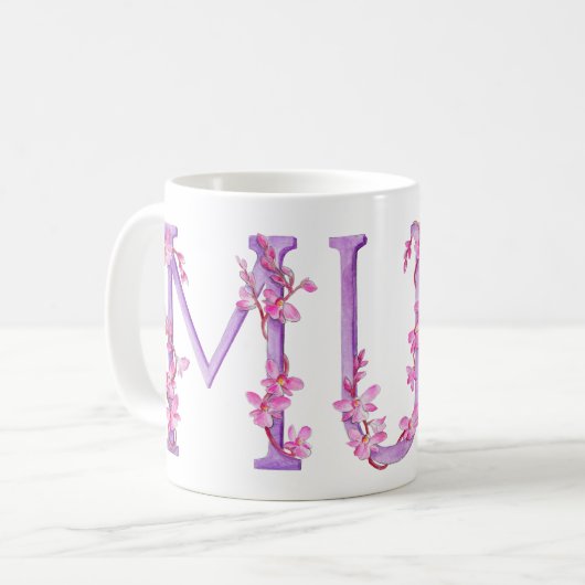 Mumme Text Orchid Art Malerei Tasse (Vorderseite Links)
