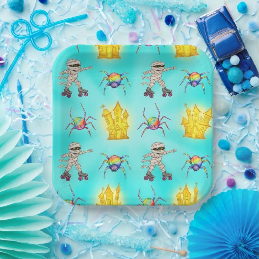 Mummies auf Roller-Skaten von Natasha Us Pappteller (Party)