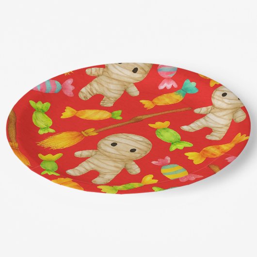 Mummies und Candy von Natasha Us Pappteller (Schrägansicht)