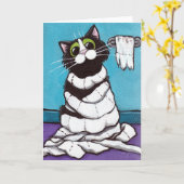 Mummified Cat Card Karte (Gelbe Blume)
