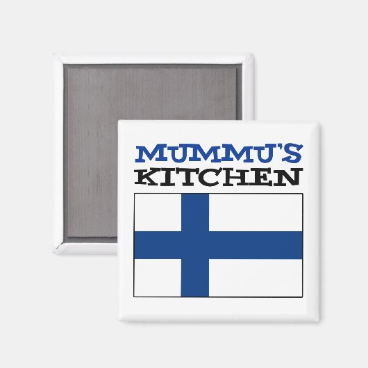 Mummu-Küche mit Flagge Finnlands Magnet (Vorderseite/Rückseite)