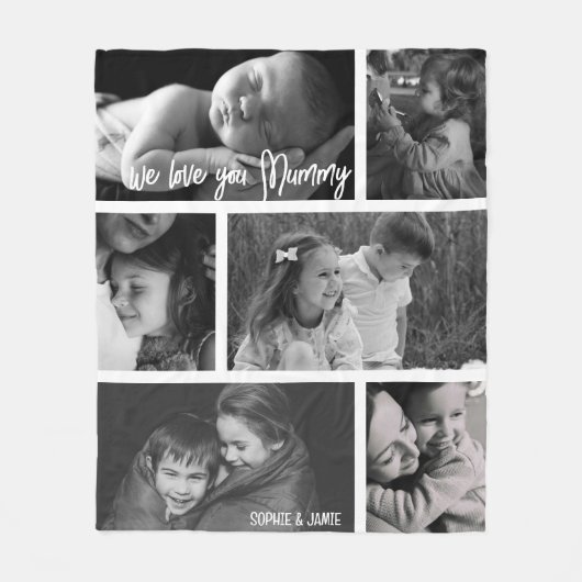 Mummy 6 Photo Collage Fleecedecke (Vorderseite)