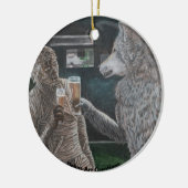 Mummy and Werewolf Drinks Fantasy Art Ornament (Links)