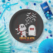 Mummy at Grave Boo Halloween Pappteller (Party)