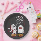 Mummy at Grave Boo Halloween Pappteller (Party)