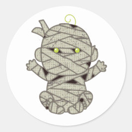 Mummy Baby Eyes Green ID683 Runder Aufkleber