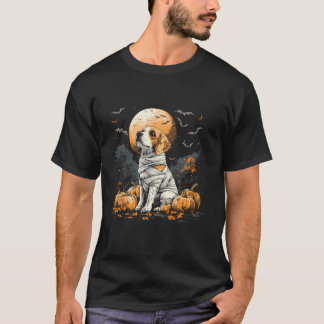 Mummy Beagle Pumpkin Beängstigend Halloween Dog Lo T-Shirt