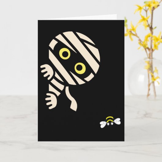 Mummy Bee Halloween Card Karte (Gelbe Blume)