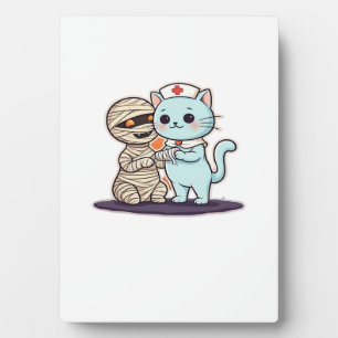 Mummy Boo-Boo Krankenpfleger Katze zur Rettung! Kl Fotoplatte